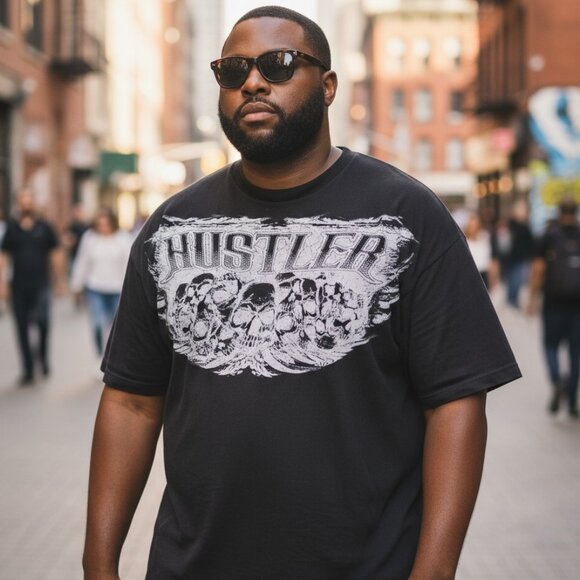 VINTAGE Y2K HUSTLER BRAND Old School Tee 2XL XXL Hip Hop Skulls Grunge Trap - Picture 14 of 14